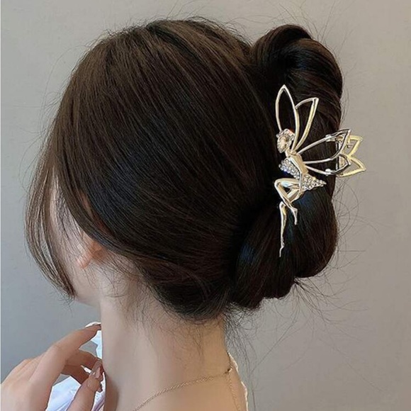 Rebellious Rose Accessories - 1pc Women's Hair Clip For High Ponytail Or Hair Bun With Large Size, Butterfly